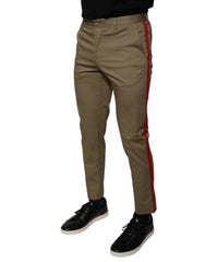 Dolce & Gabbana Braunes Logo Herren Freizeithose mit konischer Passform