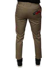 Dolce & Gabbana Braunes Logo Herren Freizeithose mit konischer Passform