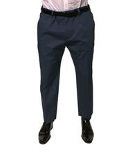 Dolce & Gabbana Blaue Herren-Enge Anzughose aus Baumwolle