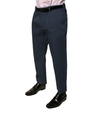 Dolce & Gabbana Blaue Herren-Enge Anzughose aus Baumwolle