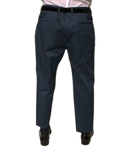 Dolce & Gabbana Blaue Herren-Enge Anzughose aus Baumwolle