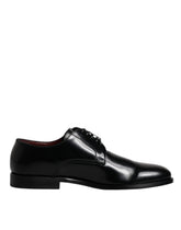 Dolce & Gabbana – Derby-Schnürschuhe aus schwarzem Kalbsleder mit Schnürung
