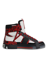Dolce & Gabbana Mehrfarbige High-Top-Sneakers aus Leder