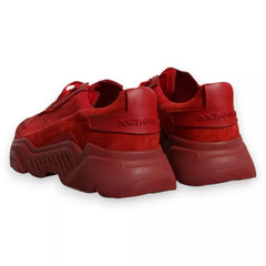 Dolce & Gabbana Rote Daymaster Low Top Sneakers aus Leder