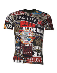 Dolce & Gabbana Baumwoll-T-Shirt mit mehrfarbigem Grafikprint und Rundhalsausschnitt