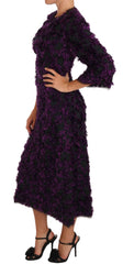 Dolce & Gabbana Lila Fransen-Midi-Scheidenkleid