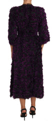 Dolce & Gabbana Lila Fransen-Midi-Scheidenkleid