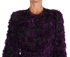 Dolce & Gabbana Lila Fransen-Midi-Scheidenkleid