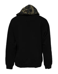 Dolce & Gabbana Schwarzer Camouflage Kapuzenpullover