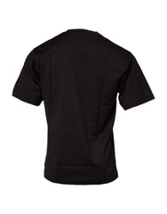 Dolce & Gabbana Dunkelbraunes Baumwoll-T-Shirt mit Logo und Rundhalsausschnitt