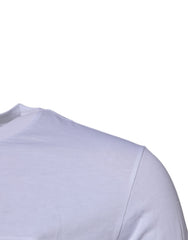 Dolce & Gabbana Baumwoll-T-Shirt mit Rundhalsausschnitt und Logo-Plakette in Weiß