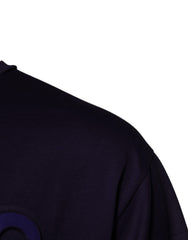 Dolce & Gabbana Navyblaues Baumwoll-T-Shirt mit Rundhalsausschnitt und DG-Logo