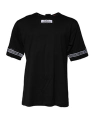 Dolce & Gabbana Schwarzes Baumwoll-T-Shirt mit Rundhalsausschnitt #DGMILLENNIALS