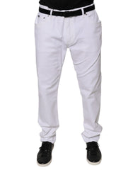 Dolce & Gabbana Weiße Skinny-Jeans aus Baumwollstretch für Herren
