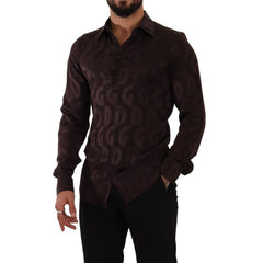 Dolce & Gabbana Bordeaux Silk Dress Shirt