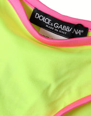 Dolce & Gabbana Gelb Pink Nylon Bademode Unterteil Strandmode Bikini