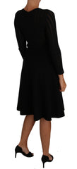 Dolce & Gabbana Schwarzes Strickkleid aus Wolle mit langen Ärmeln
