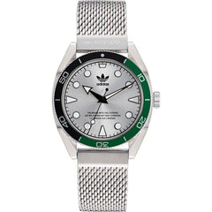 Adidas Grau Edelstahl Armbanduhr