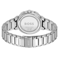 Hugo Boss Herrenuhr, silberfarben, Edelstahl