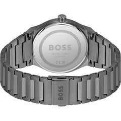 Hugo Boss Grau Edelstahl-Kleid-Uhr