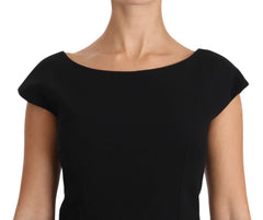 Dolce & Gabbana Schwarzes Stretch Fit and Flare Abendkleid Maxi