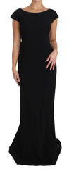 Dolce & Gabbana Schwarzes Stretch Fit and Flare Abendkleid Maxi