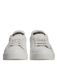 Dolce & Gabbana – Portofino – Sneaker mit Logo in Weiß und Blau