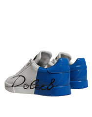 Dolce & Gabbana – Portofino – Sneaker mit Logo in Weiß und Blau