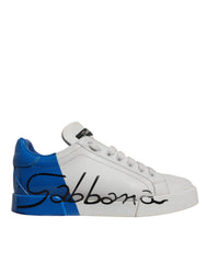 Dolce & Gabbana – Portofino – Sneaker mit Logo in Weiß und Blau