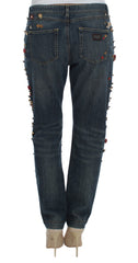 Dolce & Gabbana Crystal Roses Jeans mit Herz-Verzierungen