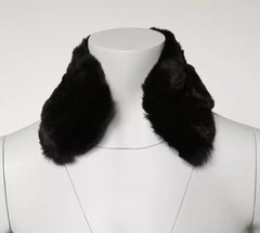 Dolce & Gabbana Damen-Halswickelschal mit schwarzem Lammfellkragen