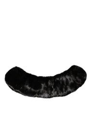Dolce & Gabbana Schwarzer Pelzschal Halswickelkragenschal