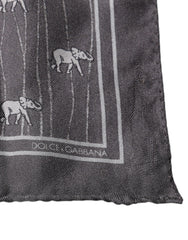 Dolce & Gabbana Brauner Elefanten-Fantasie-Taschentuchschal