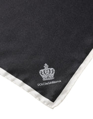 Dolce & Gabbana – Quadratischer Taschentuchschal mit schwarzem Kronenlogo