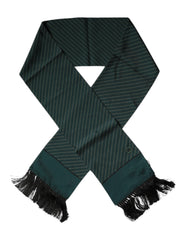 Dolce & Gabbana Donkergroene Fantasy Franjes Halsdoek