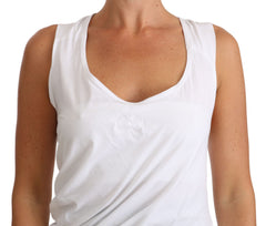 Cavalli Weißes Tanktop CAVALLI T-Shirt Jersey