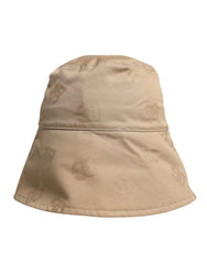 Dolce & Gabbana Beige Logo Monogram Baumwoll-Fischerhut