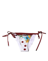 Dolce & Gabbana Badehose mit weißem Blumenmuster Bikini Unterteil Bademode
