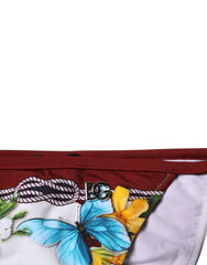 Dolce & Gabbana Badehose mit weißem Blumenmuster Bikini Unterteil Bademode