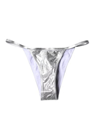 Dolce & Gabbana Silber Polyester Strandmode Bikinislip Bademode