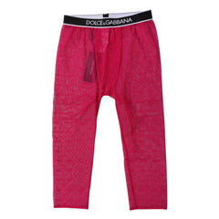Dolce & Gabbana Fuchsia DG Logo Cropped Leggings aus Nylon-Unterwäsche