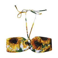 Dolce & Gabbana Multicolor Bloemen Halter Strandkleding Bikini Top Zwemkleding