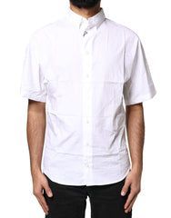Dolce & Gabbana Weißes Poloshirt aus Baumwolle mit Knopfleiste für Herren