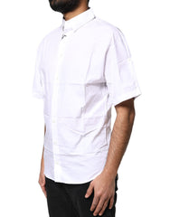 Dolce & Gabbana Weißes Poloshirt aus Baumwolle mit Knopfleiste für Herren