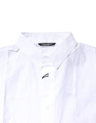Dolce & Gabbana Weißes Poloshirt aus Baumwolle mit Knopfleiste für Herren