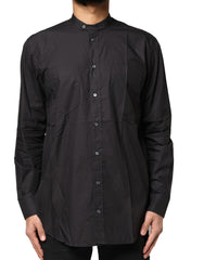 Dolce & Gabbana Schwarzes Baumwoll-Button-Down-Freizeithemd für Herren