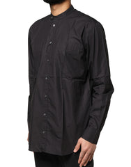 Dolce & Gabbana Schwarzes Baumwoll-Button-Down-Freizeithemd für Herren
