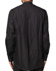 Dolce & Gabbana Schwarzes Baumwoll-Button-Down-Freizeithemd für Herren