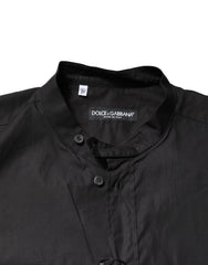 Dolce & Gabbana Schwarzes Baumwoll-Button-Down-Freizeithemd für Herren