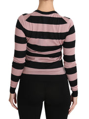 Dolce & Gabbana Rosa geblümter Kaschmir Cardigan-Pullover